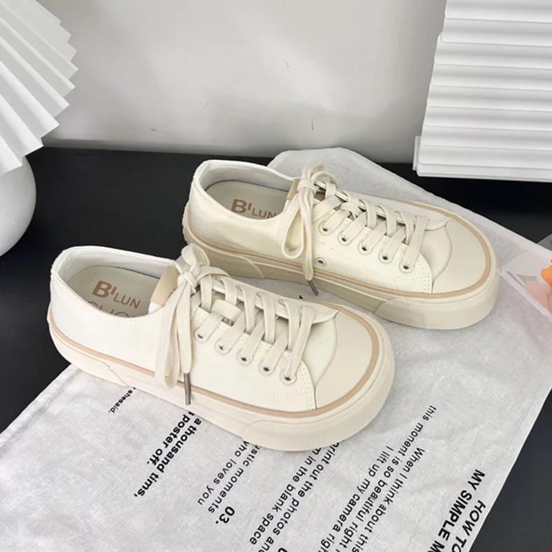 Модные кроссовки Женские парусиновые туфли Дизайнерские туфли на шнуровке из вулканизированной стали Молодежная уличная повседневная обувь Студенческие кроссовки на плоской платформе
