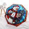 1pc Snowman Pattern Automatic Opening/Closing Folding Umbrella with 20 Ribs, Plastic Handle, Windproof Portable Sunshade Umbrella y250726060