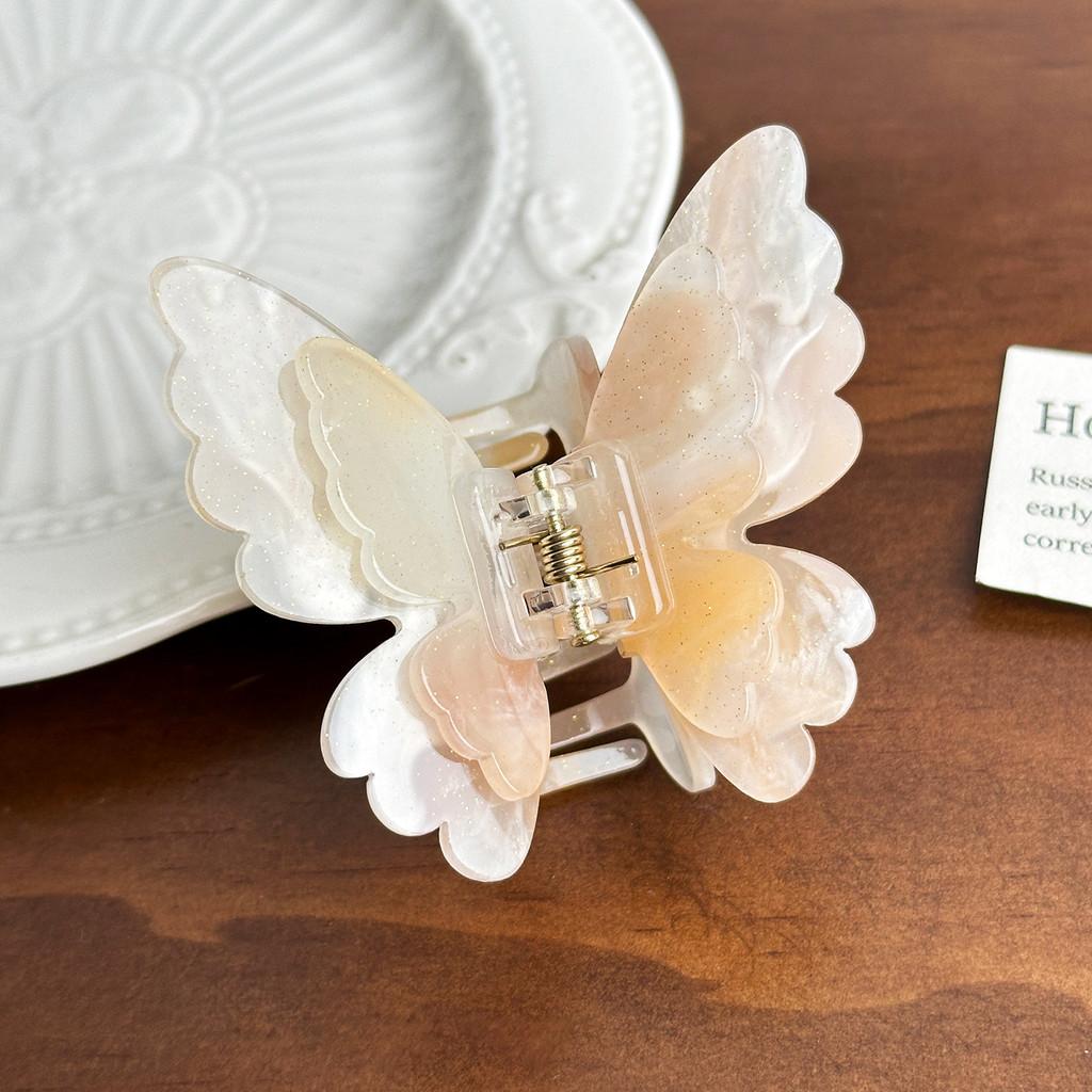 Fashionable Acrylic Double Layer Butterfly Hair Claw Chic And Versatile Accessory For Women