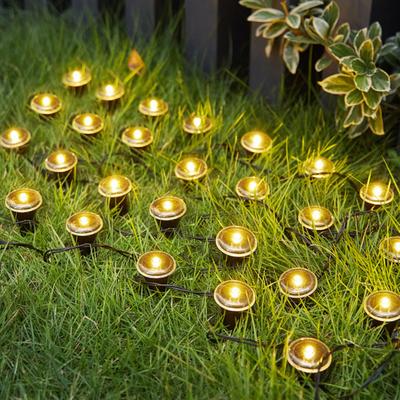 15 шт. Мини-солнечные садовые светильники LED Плоское ландшафтное освещение Водонепроницаемые наружные маленькие солнечные садовые светильники с авто включением/выключением для дорожки, двора, газона