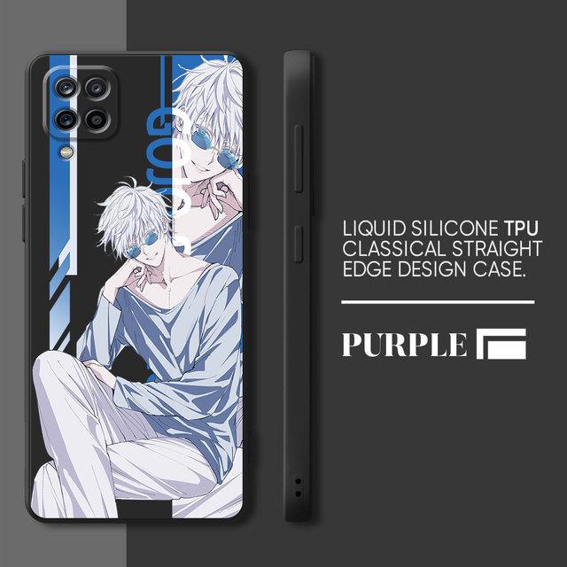 Luxury Case For Samsung Galaxy A21s A71 A50 A01 A31 A03s A11 A02 A51 A70 M02s Anime Jujutsu Kaisen Tpu Square Liquid Cover