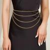 Gold Silver Women's Waist Chain Vintage Dress Girdle Trendy Tassle Waist Chain  for Women