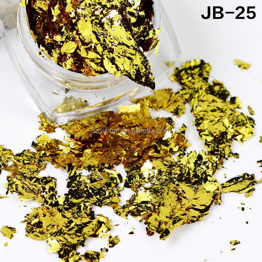 22 Colors Super Thin Shiny Gold Gold Leaf Flakes Nail Gold Foil Flakes for Nail Art Resin Craft Decoration