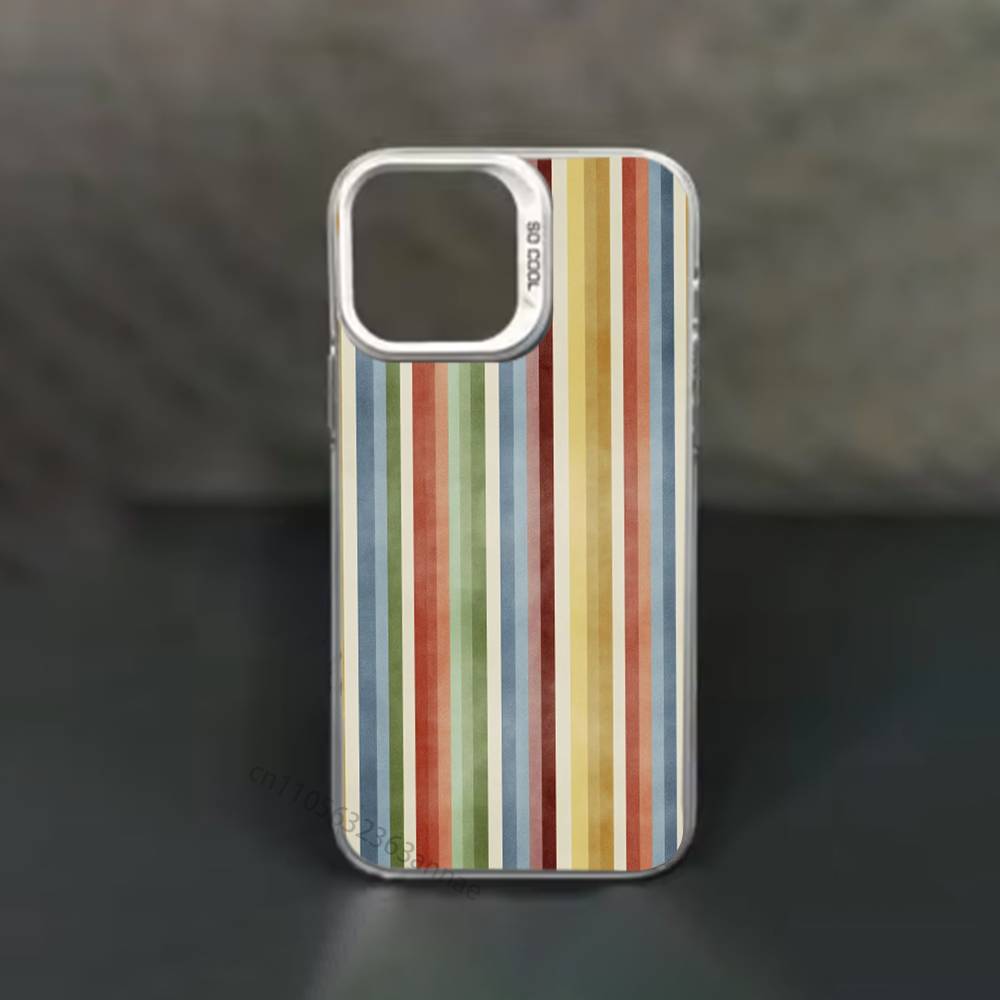 Colorful Striped Minimalist INS Phone Case for iPhone 15 16 Pro Max  Air SE 11 13 Pro 14 Plus 12 11Pro 15Pro Max 16e Cover
