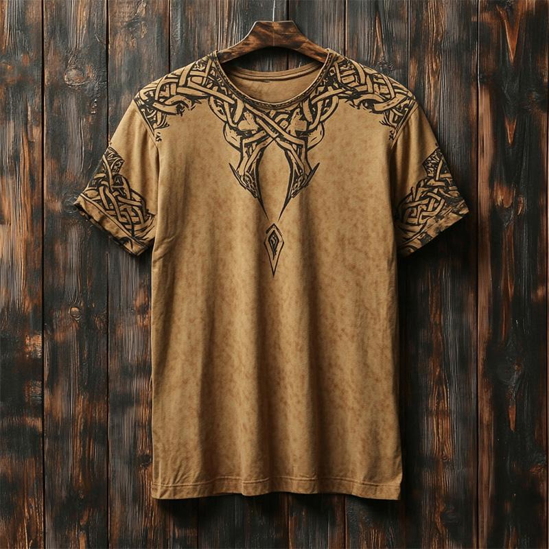 Ретро Мужская Футболка Художественный Узор Тотем 3D Печать Повседневная С Коротким Рукавом Летняя Уличная Повседневная Большого Размера Футболки Топ Женская Одежда