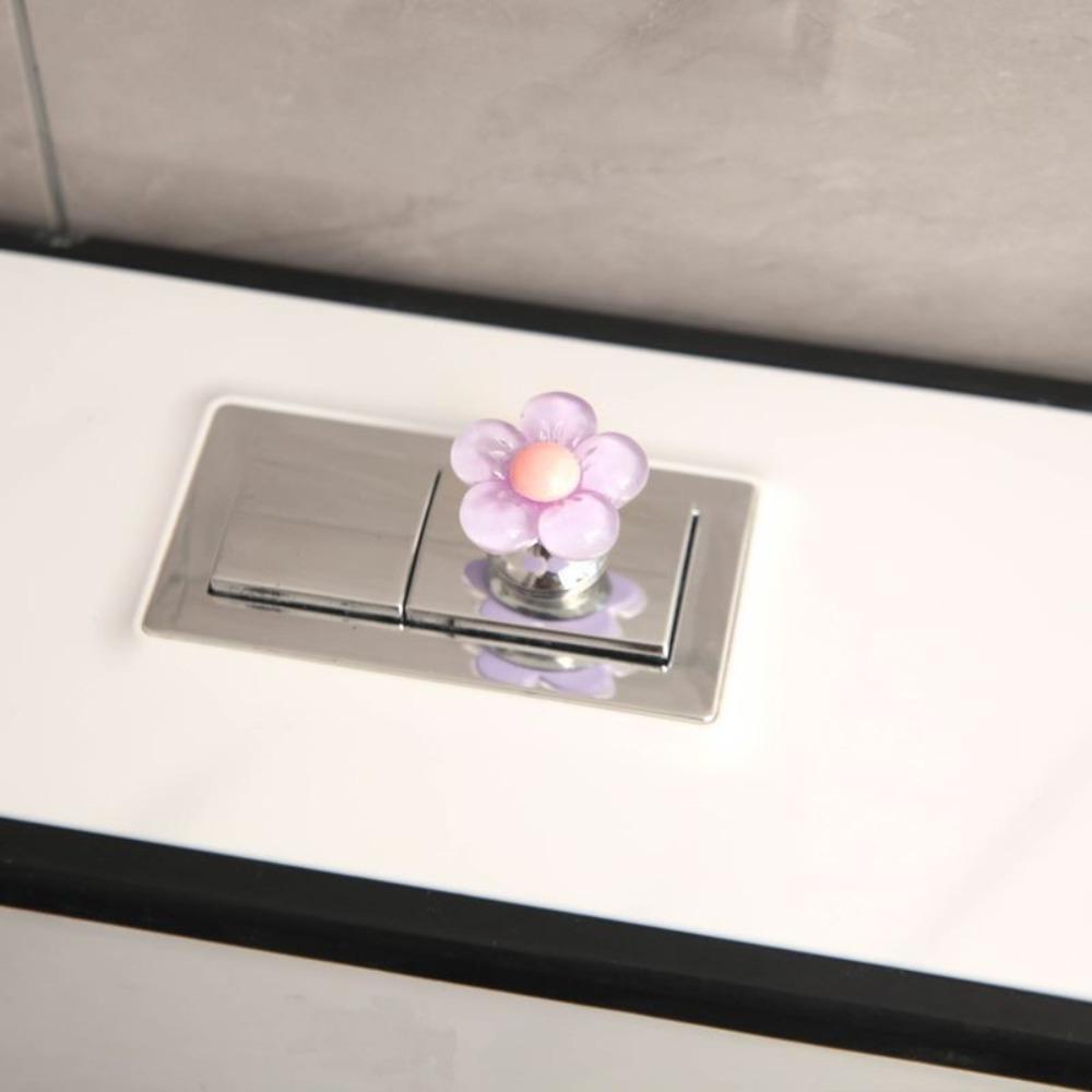 Nail Protector Toilet Tank Button Flower Shape Water Press Flush Button  Auxiliary Devic