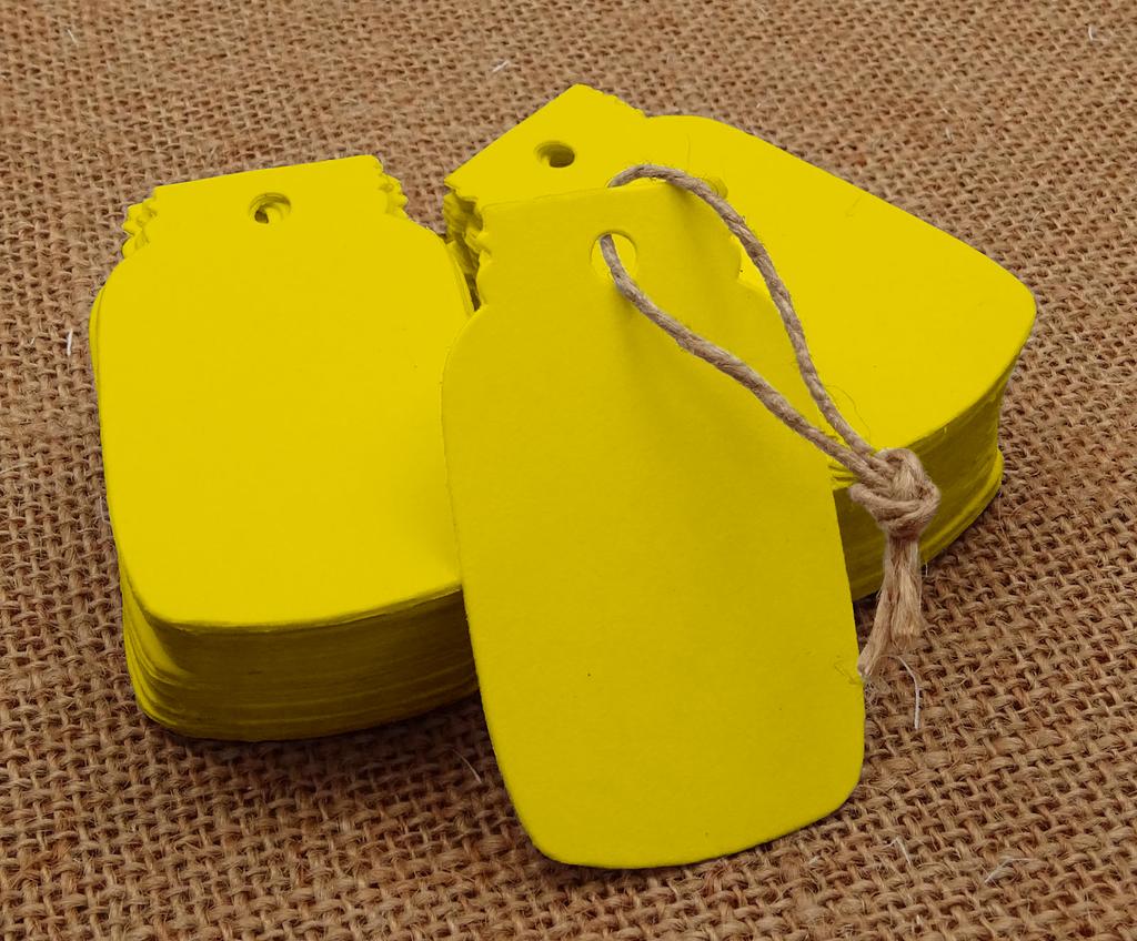 100 шт. Картонные бирки в форме банки Мейсона, пустые бирки для свадебных подарков с бесплатным натуральным джутовым шпагатом