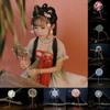 with Pendant Chinese Embroidery Fan Tassels Silk Fan Gorgeous Bridal Group Fan  Perform