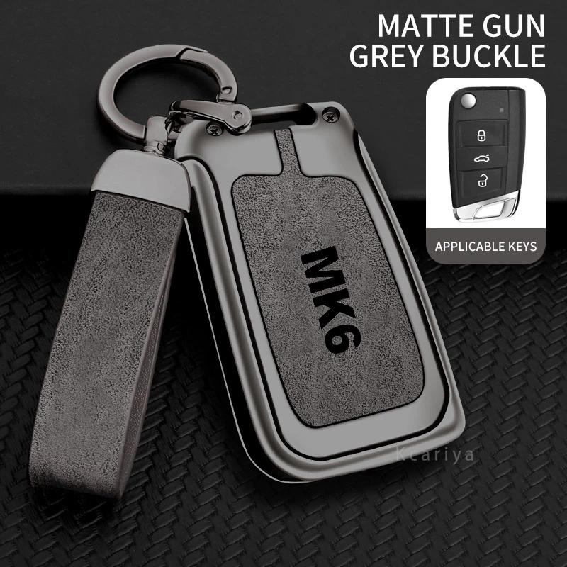 Auto TPU Zinc Alloy Key Case Bag For VW Volkswagen GOLF 6 MK6 Car Key Chain Car Metal Key Shell Interior Decoration Accessories
