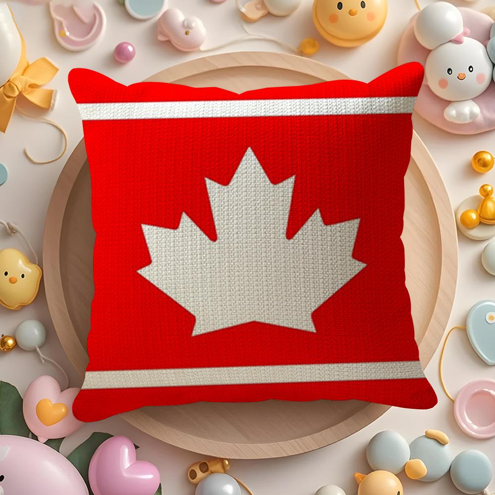 Canada Canadian Flag Ca Leaf Cushion Cover Summer Coolness Linen Fabric Double-Sided Printing Pillow Case Sofa Home Decor Gift