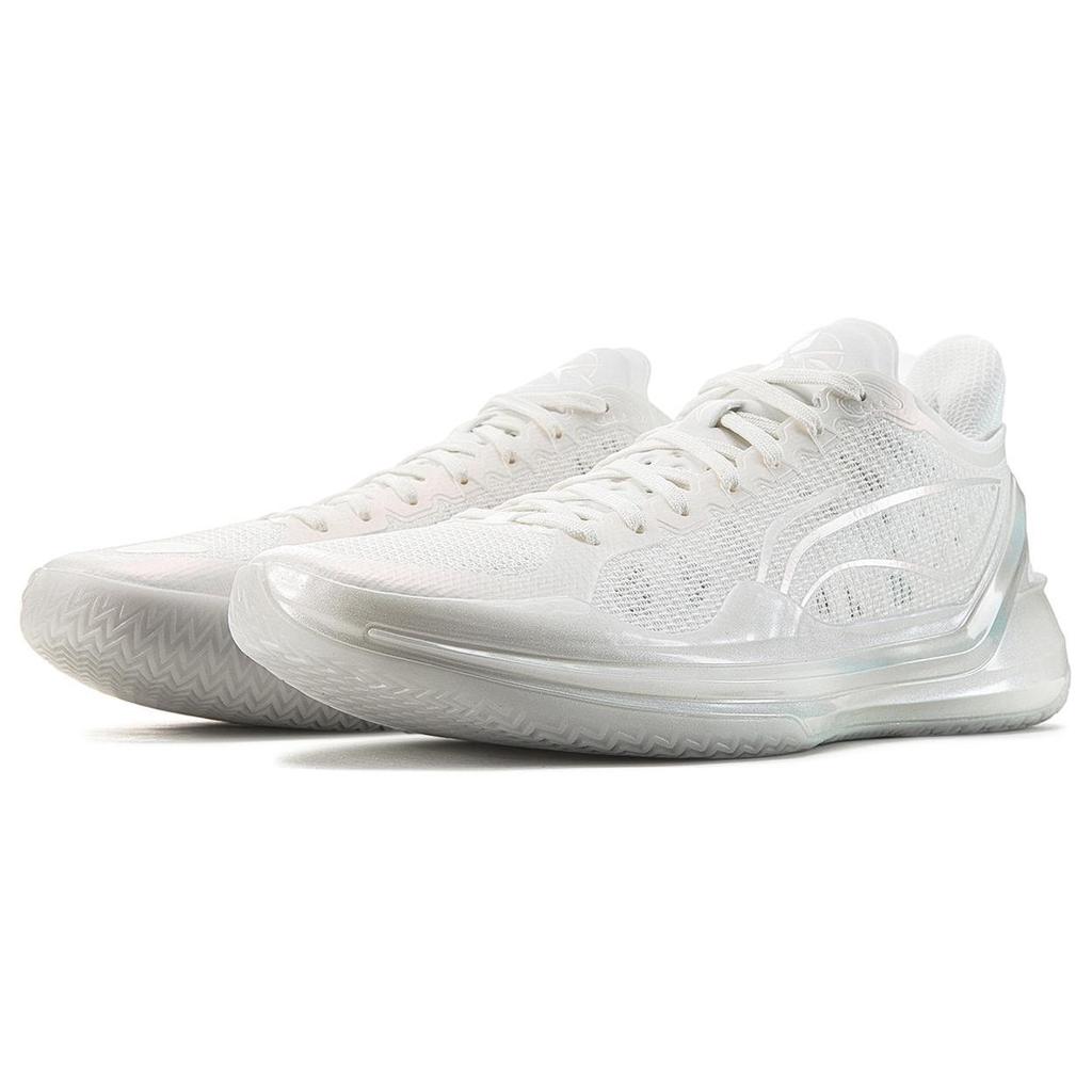 LiNing Blade 4 V2 White Pearl Shock Absorption Non-Slip Lightweight Rebound Low-Top Basketball Shoes Men Sneakers ABAU037-7