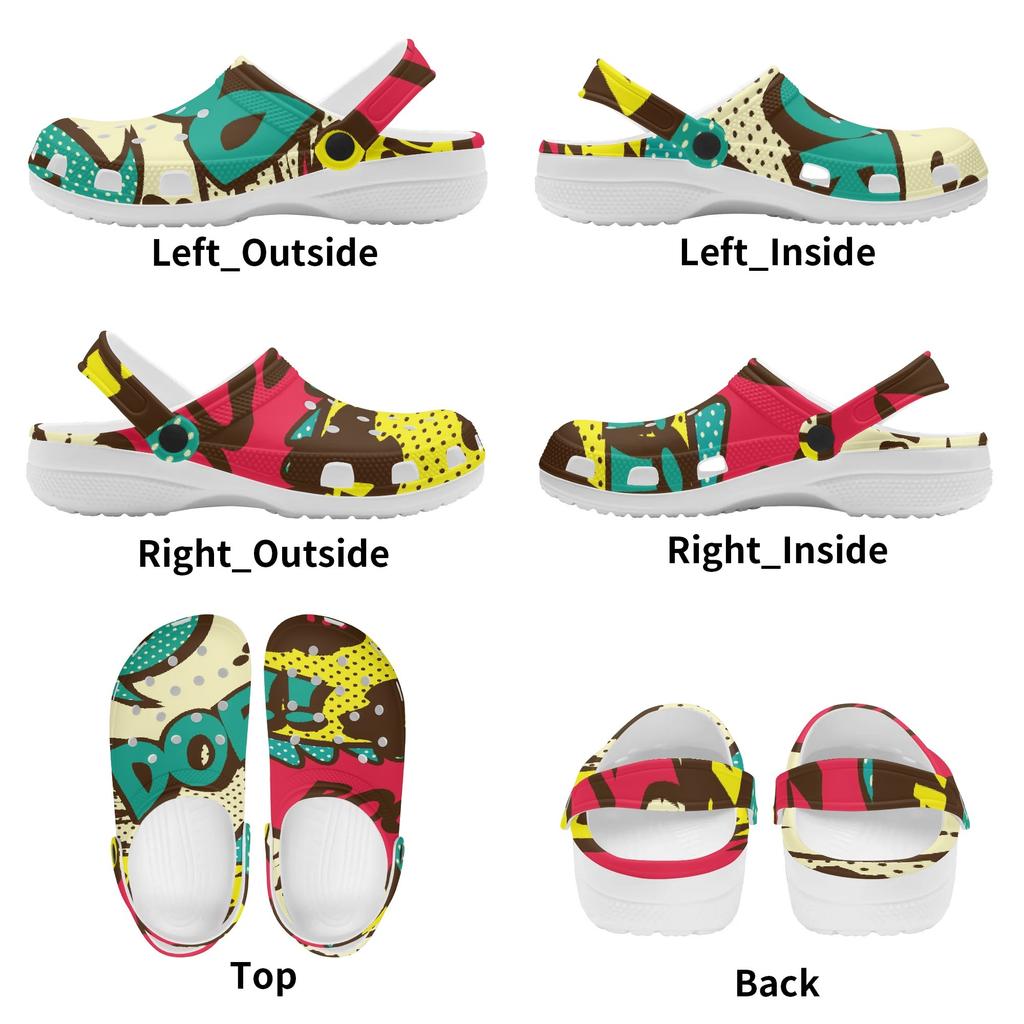 Lightweight Color Print EVA Clogs Unisex Breathable Slip On Garden Shoes Beach Pool Bathroom Home Summer Sandals Comfort Fit