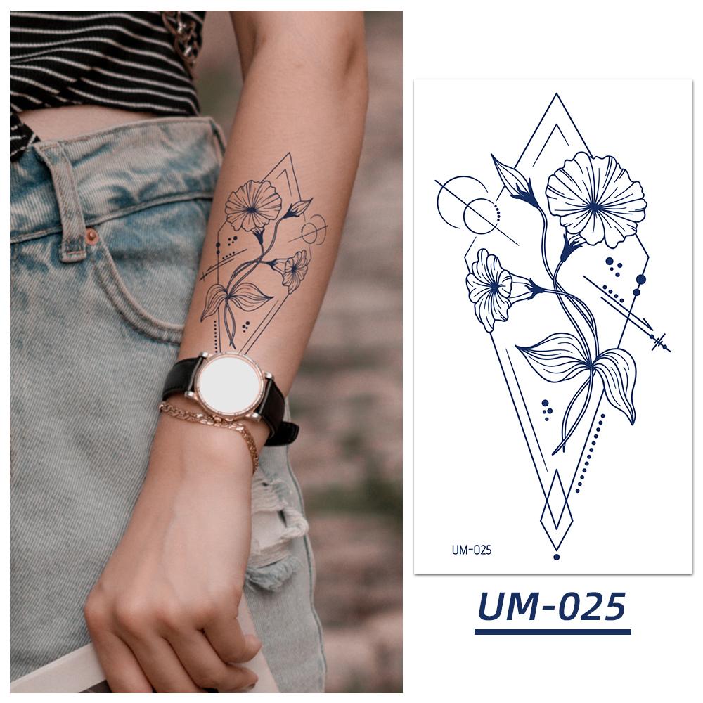 1 Sheets Waterproof Semi Permanent Long Lasting Fake Tattoos Women's Arm Fake Tattoos Herbal