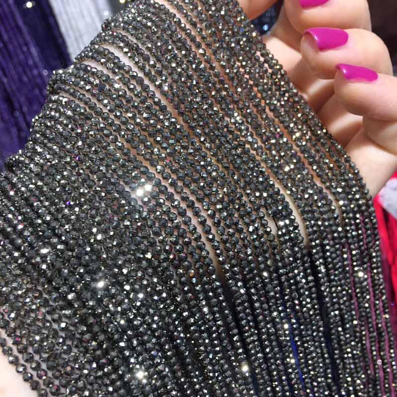 Small Beads Natural Stone Beads Tourmaline Sapphir 2,3,mm Section Loose Beads for Jewelry Making Necklace DIY Bracelet (38cm)