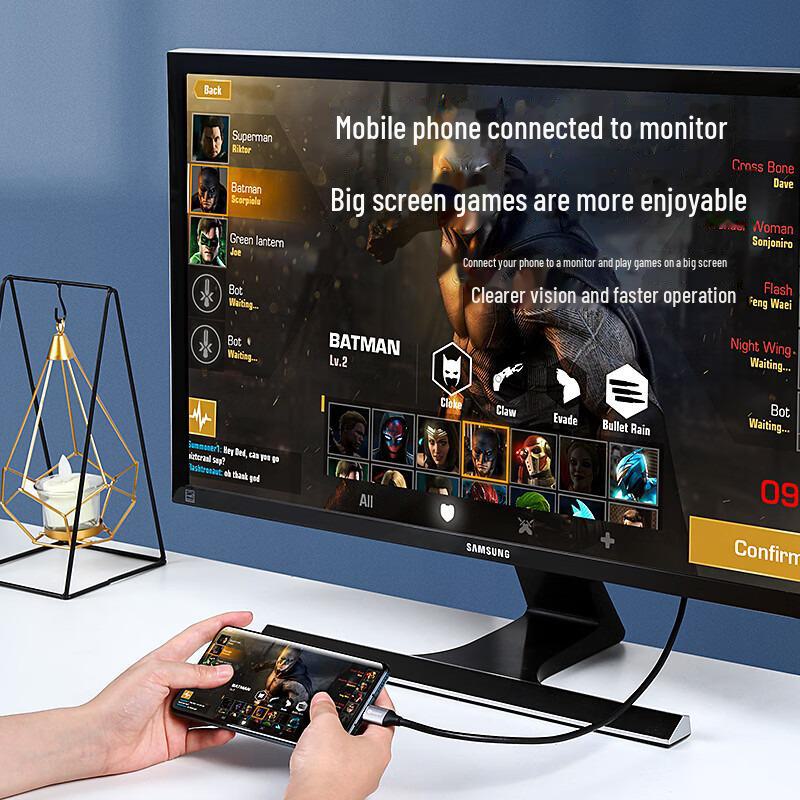 Кабель-адаптер Biaz 4K60Hz, совместимый с Thunderbolt 3, Type-C на DP1.2, поддерживает 165 Гц