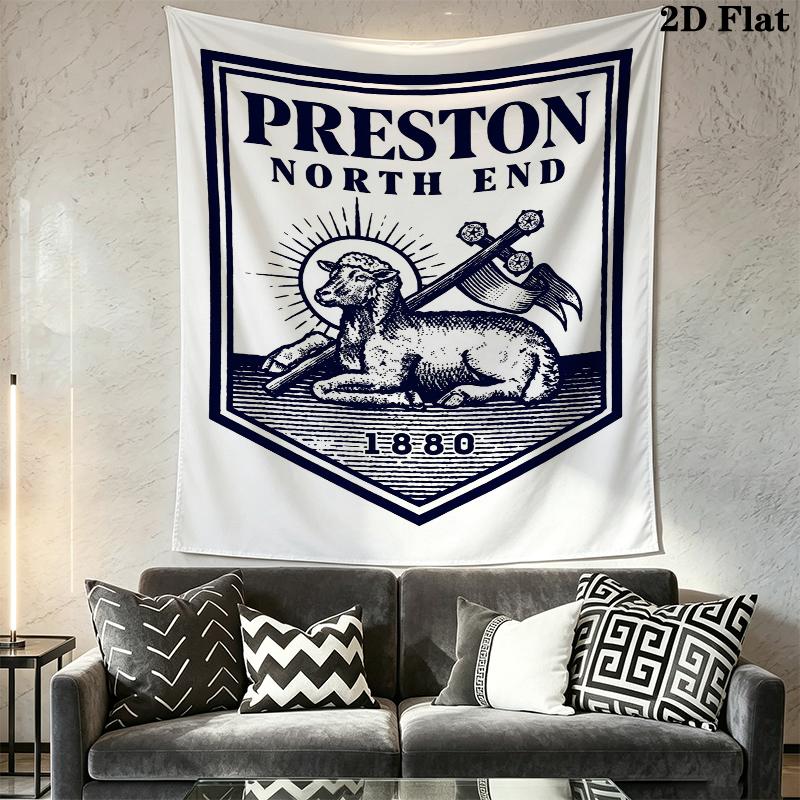 Preston North End Fc Wall Tapestry Aesthetic Wall Hanging Printed Fabric Blanket Decorative Tapestries for Bedroom Living Room Home Decor