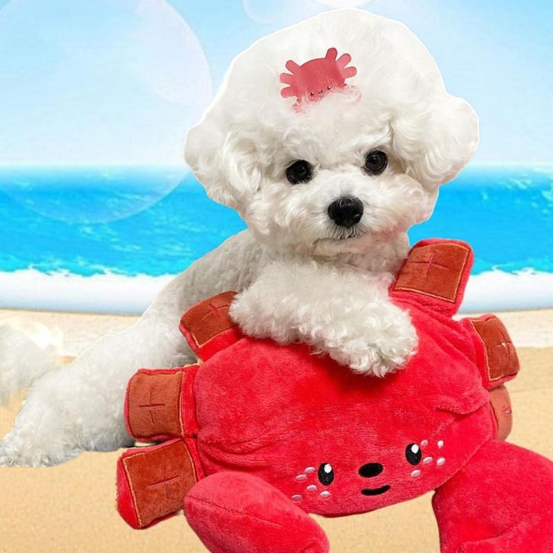 Интерактивная игрушка-нюхалка для лакомств, пищащие крабы, жевательная игрушка для собак в период смены зубов, мягкие милые лакомства для мелких и средних собак
