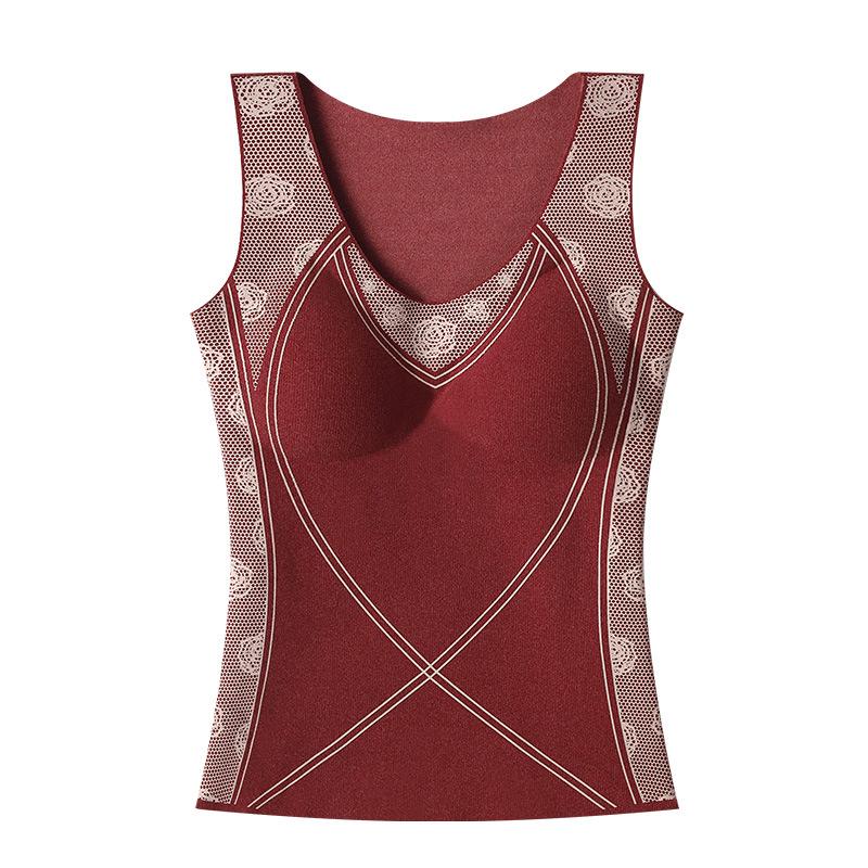 Women's 7A Antibacterial Thermal Shaping Vest with Chest Pad - Autumn/Winter Warmth