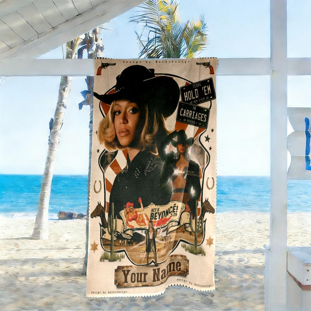 Dua Lipa Customized Name Beach Towel Quick-Dry Soft Microfiber Perfect for Traveling Yoga Camping and Swimming