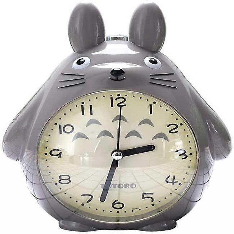 Wekity For Totoro Theme, Snooze Function Silent And LED Night Light Clocks Best Gift for Kids Teens And Friend,Gray less
