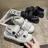 Sports Sandals Women's 2025 Spring and Summer New Velcro Women's Shoes Breathable Student Muffin One-word Casual Sandals Women