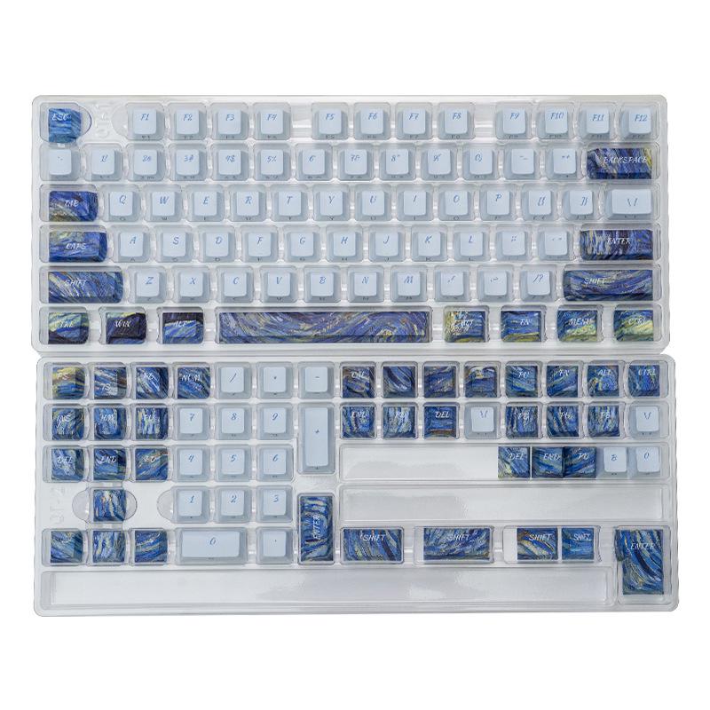 Гравированные колпачки для ключей LEOBOG: Оригинальная высота, пятисторонний сублимационный материал PBT, персонализированные колпачки для клавиатуры, полный малый набор.