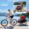 Bike Trailer for Kids, 2-Seater, 2-in-1 Foldable Kids' Bike Trailer with Adjustable Seat and Harness, Red