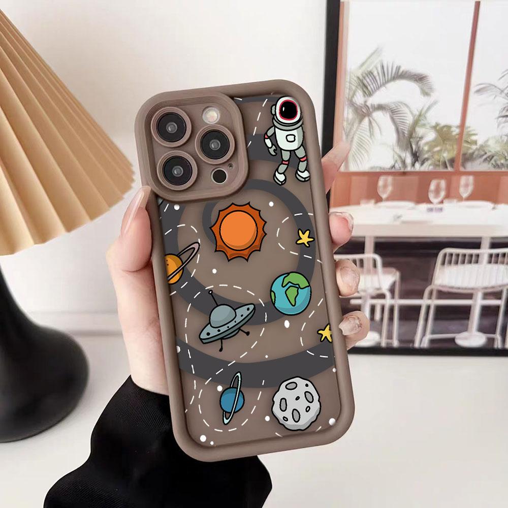 Чехол для телефона Астронавты Космос Звезды Планеты Для iPhone Apple 17 AIR 16 16E 11 12 13 14 15 XR Plus Pro Max DIY Ударопрочный Чехол