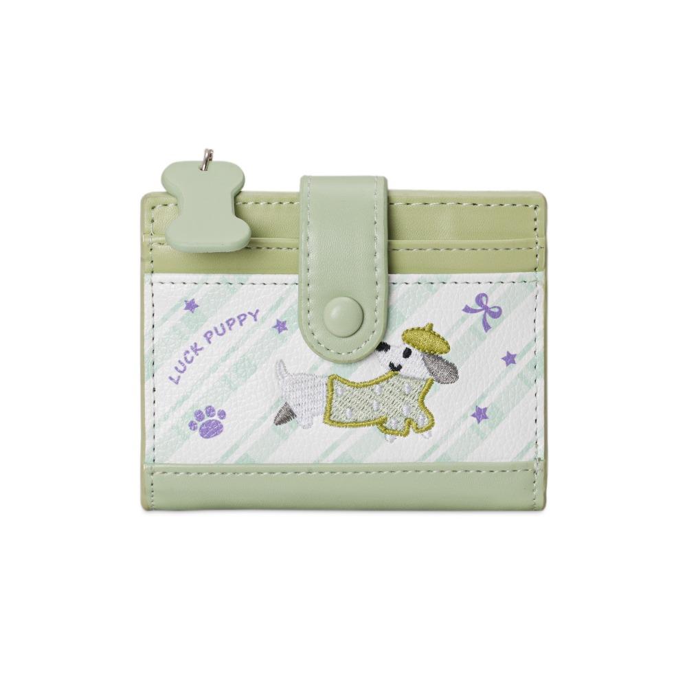 Ultra Thin Embroidery Sausage Dog Wallet Purse Coin Pouch Simple Card Bag  Card Storage Bag