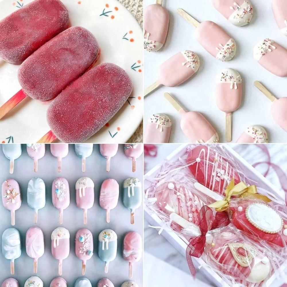 Силиконовая форма для эскимо DIY, овальная, 4 ячейки, форма для мороженого, ручной изготовления, лоток для кубиков льда, лето