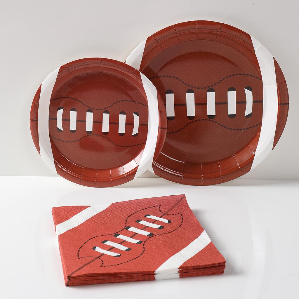 Регби тематика американский футбол одноразовая посуда принадлежности мальчик baby shower день рождения декор спортивный мужской одиночный декор