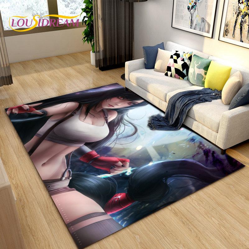 Сексуальная девушка кружево Tifa Aerith аниме коврик, ковер для гостиной спальни диван коврик украшения, детский нескользящий коврик 3D