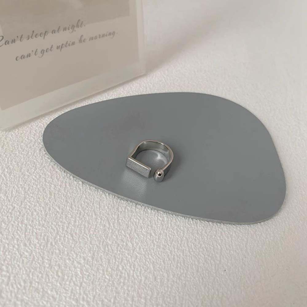 Серебряное квадратное кольцо металлическое геометрическое открытие квадратное цинковое цинковое сплавное кольцо винтажные квадратные открытые кольца дамы