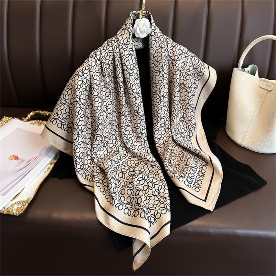 90 * 90cm New Twill Silk Simple Sun Protection Warm Large Square Scarf Shawl Headscarf For Women