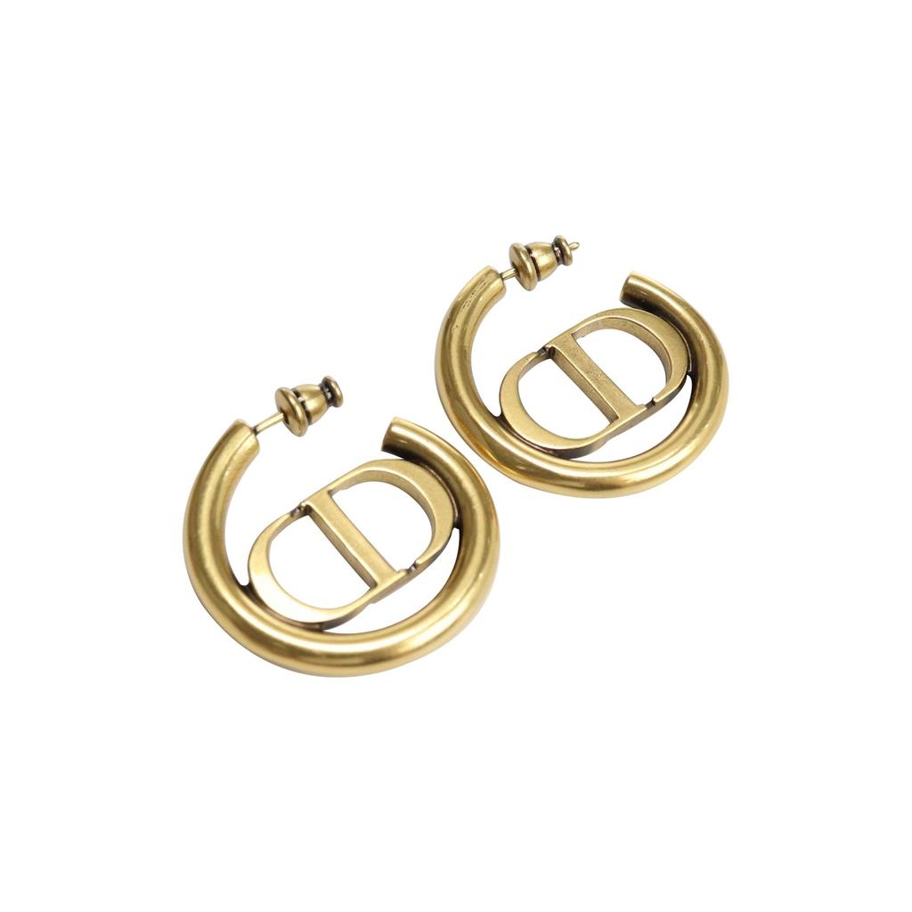Dior 30 Montaigne Hoop Earrings Vintage Gold Women earrings E1285MTGMT-D907