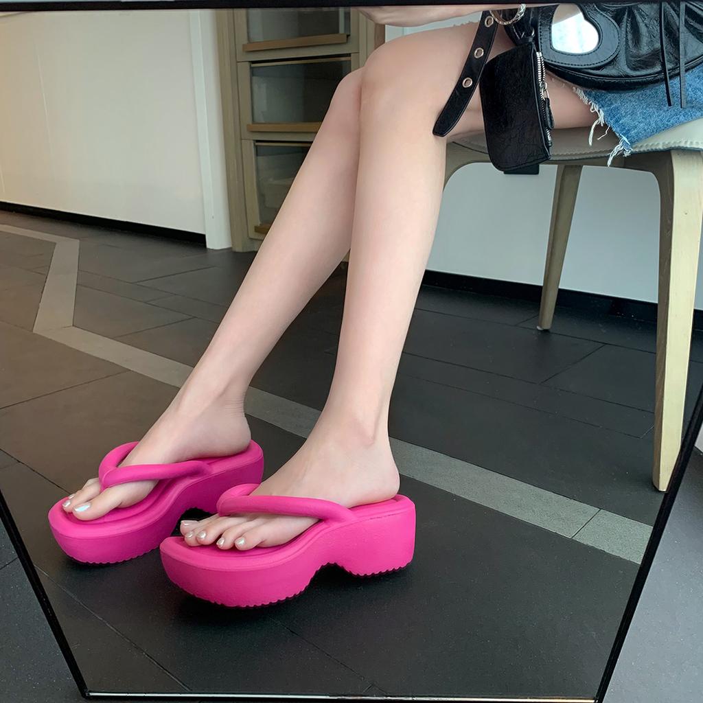 Fashion Summer Women Slippers EVA Soft Sides Shoes Garden Shoes Wedges Sweet Sandals Antiskid Female Platform Flip Flops For Stenio 2024
