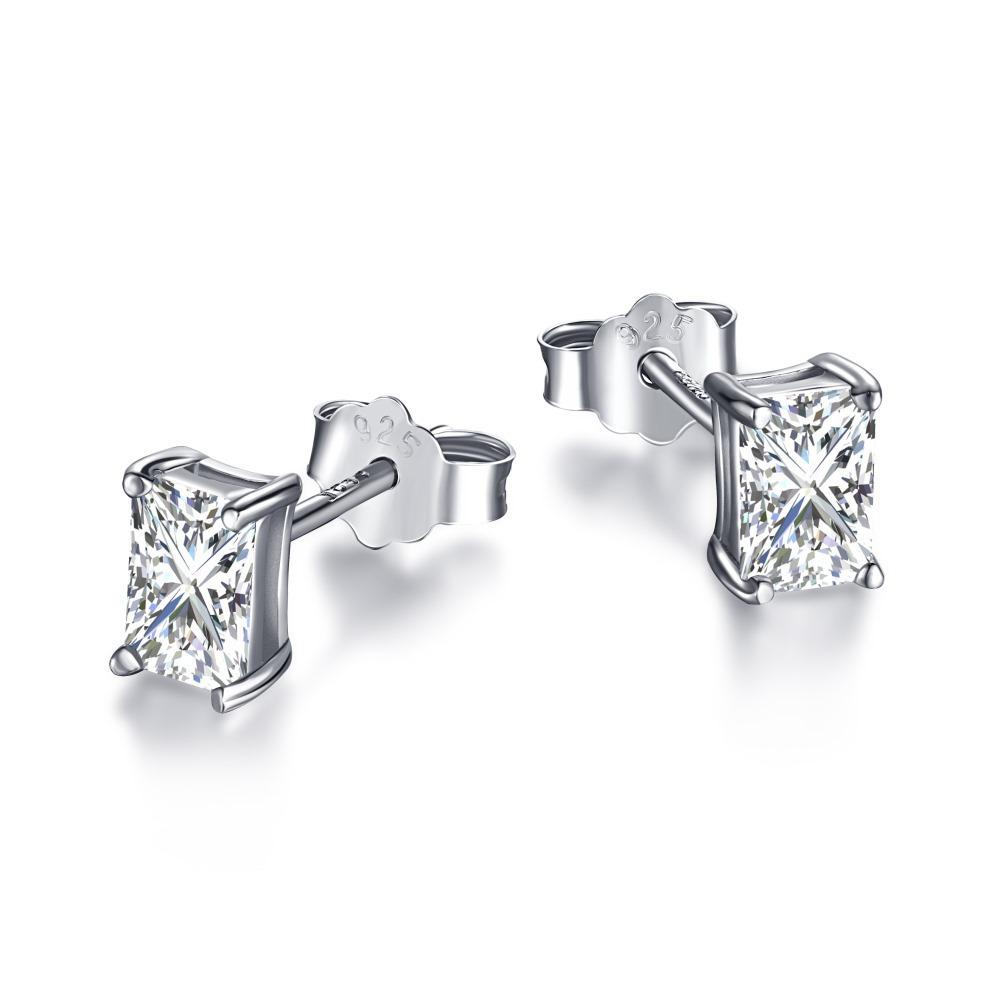 Hot-Selling S925 Sterling Silver Earrings Luxury Fashionable Wedding Collection with Heart-Shape Square Pear-Shape Zircon Inlaid