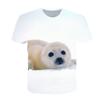 Summer Comfortable Soft Round Neck Short Sleeve T-shirt Seal Series 3D Digital Printed Loose Fashion Large Size Men's Women's T-shirts
