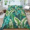 Family Bedding Single Double Bed Full Size Plant Printing Series Bedding Leaf Pattern Pillowcase and Quilt Cover Washable Home Decoration