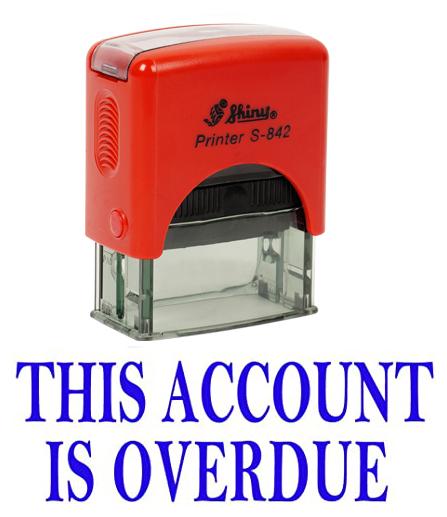 THIS ACCOUNT IS OVERDUE Self Inking Rubber Stamp Office Stationary Shiny