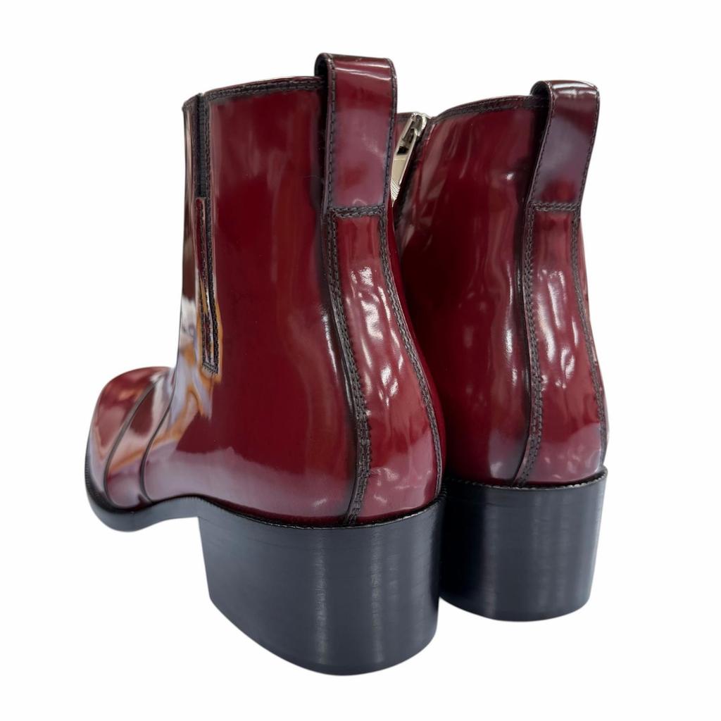 Pristine DIOR short boots HEEL BOOTS Red Patent leather mens Used