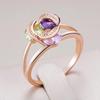 Colorful Zircon Personality Women Rings Fashion Golden Party Daily Girls Accessories Costume Jewelry