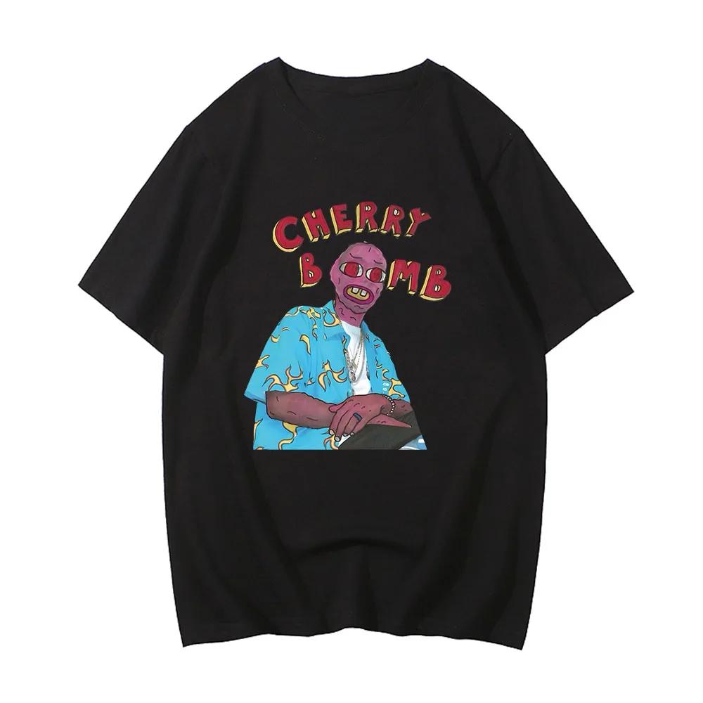 Tylerr The Creator Cherry Bomb Graphic T Shirts MEN 100% Cotton Handsome Tshirts Hip Hop Fashion T-shirts Spring and Summer Tees
