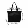 Vertical Square Large Capacity Handbag Solid Color Portable Shoulder Bag  College Student