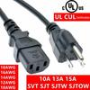 SJTW Moisture-Proof Wear-Resistant US Power Cord with VW-1 Flame Retardant Elbow and C13 Tail