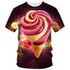 Футболки Summer Interest Ice Cream с графическим принтом для мужчин, повседневные, с 3D-принтом, крутые футболки, хип-хоп, харадзюку, с круглым вырезом, уличные топы