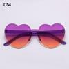 Забавные красочные градиентные линзы, вечерние солнцезащитные очки, очки в форме сердца, солнцезащитные очки в форме сердца