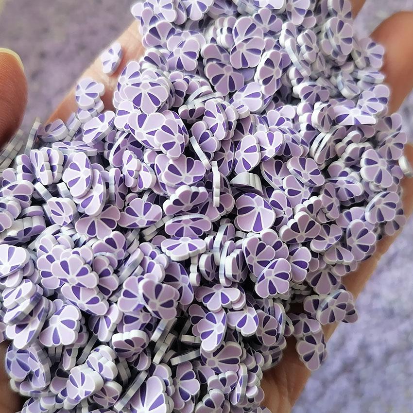 1kg DIY Craft Slime Sprinkles Purple Sea Shell Polymer Clay Sprinkles Slices