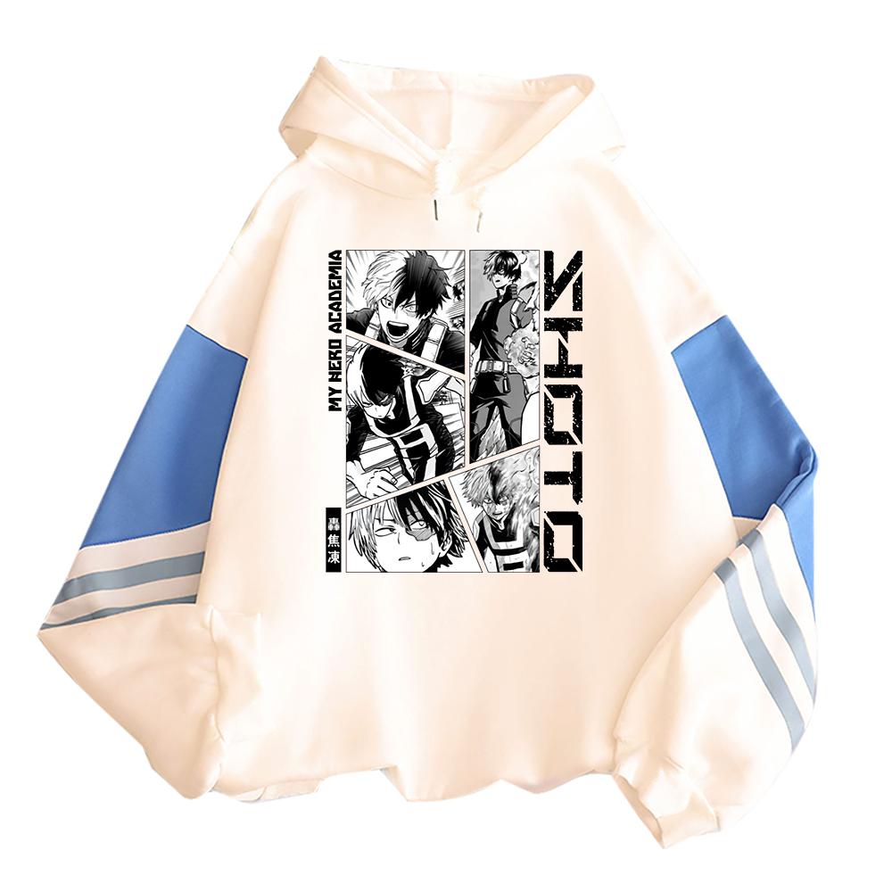 Мужские толстовки с принтом «My Hero Academy» в стиле аниме «Тодороки шото», пуловер с капюшоном в стиле Харадзюку в стиле хип-хоп, осенне-зимняя уличная одежда