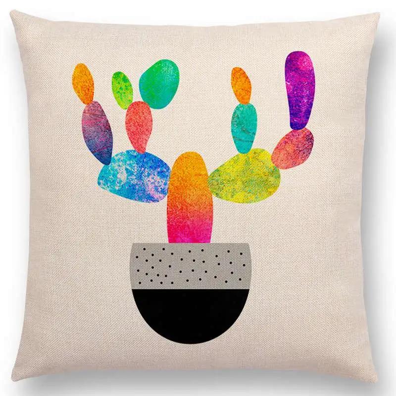 Последние милые счастливые кактусы, симпатичные ананасы, красочные мороженые, драгоценные агаты, принты, чехол для подушки для автомобиля, диванная наволочка